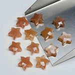 Load image into Gallery viewer, AAA Peach Moonstone Faceted Star Shape Briolettes, Natural Moonstone Carved Star Shape Gemstone Beads, Loose Star Shape Stones, 10 MM