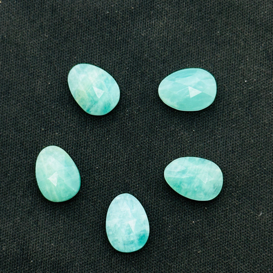 2 pcs A-one Quality Amanzonite freeform Rosecut, faceted rosecut, gemstone for jewelry, jewelry making rosecut, loose gemstone 5X8 10X13 mm