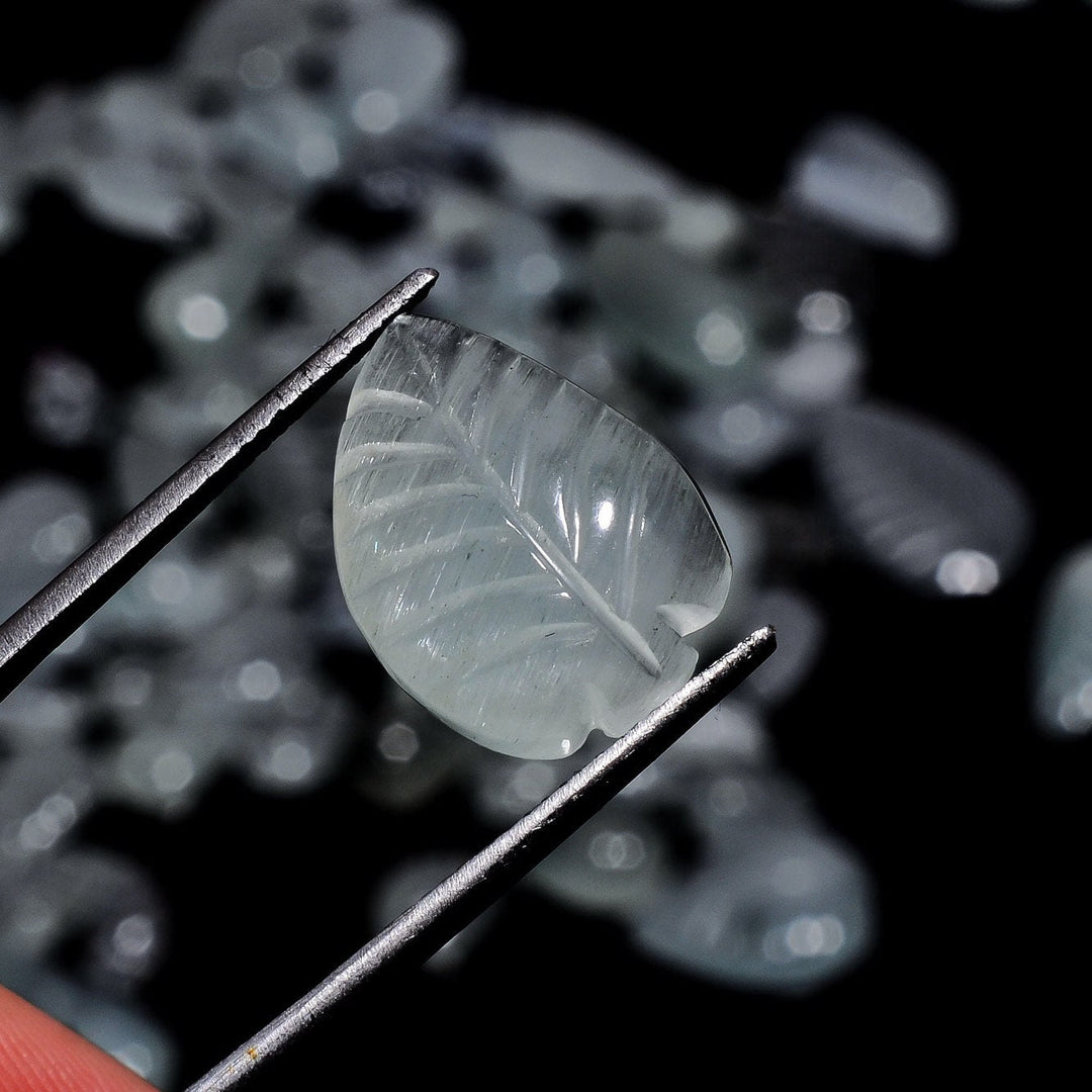 10,20,30,40,50 pcs Superb AAA Quality 100% Natural Aquamarine Leaf Shape Carved Loose Gemstone Lot For Jewelry 6X5 25X16 mm approx AG-19