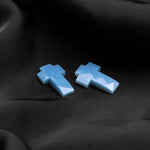 Load image into Gallery viewer, Blue Opal Hand Carved Cross Shape Gemstone, AAA Blue Opal Faceted Blue Opal Cross Beads, Healing Energy &amp; Protection Beads