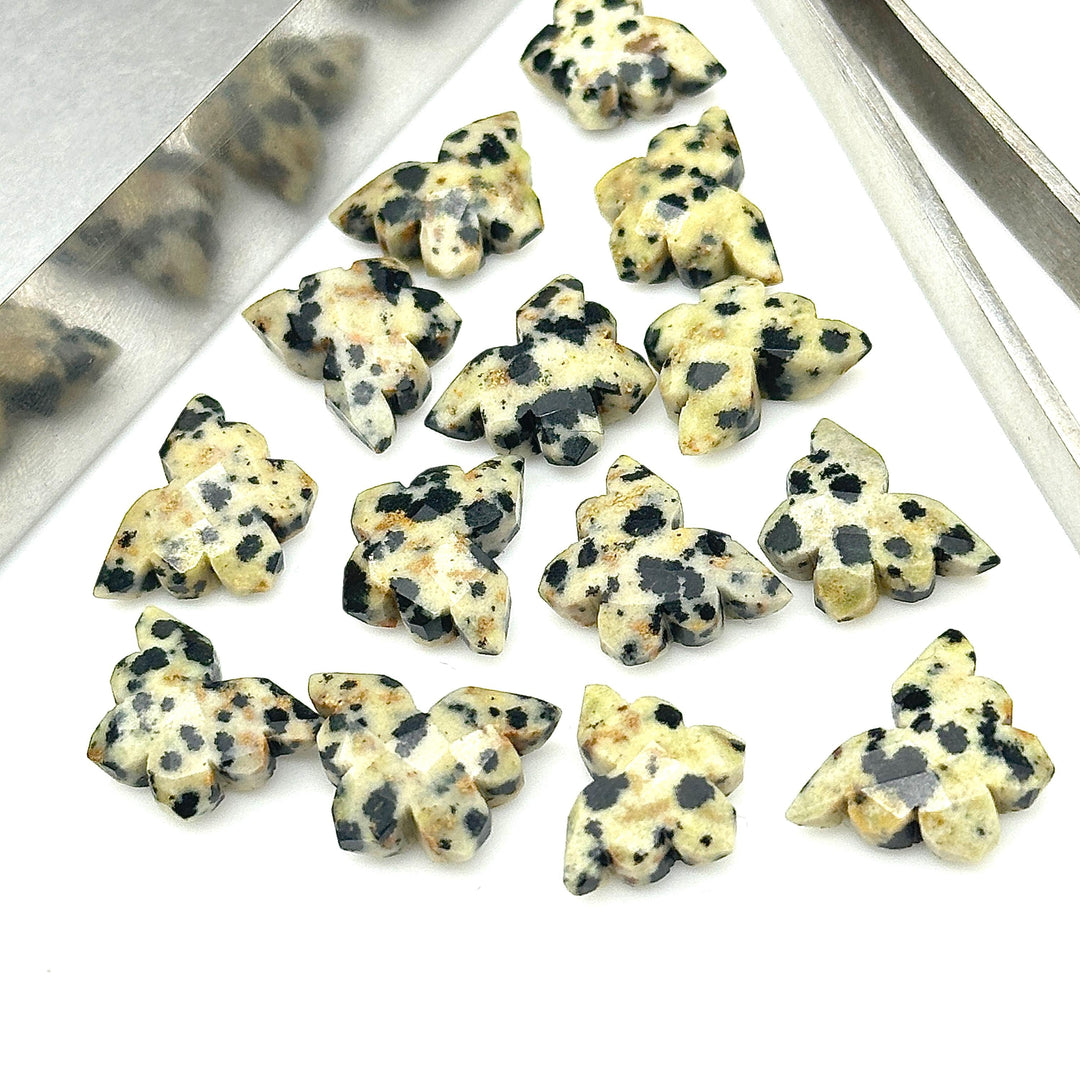 Natural Dalmation Jasper Butterfly Beads, Carved Gemstone Beads, Faceted Gemstone Carving Beads, Jewelry Making Wholesale Beads 14x10 MM