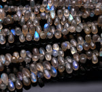 Load image into Gallery viewer, Faceted Labradorite Teardrop Beads: Natural Gemstone Strand, 4X7-5X9mm