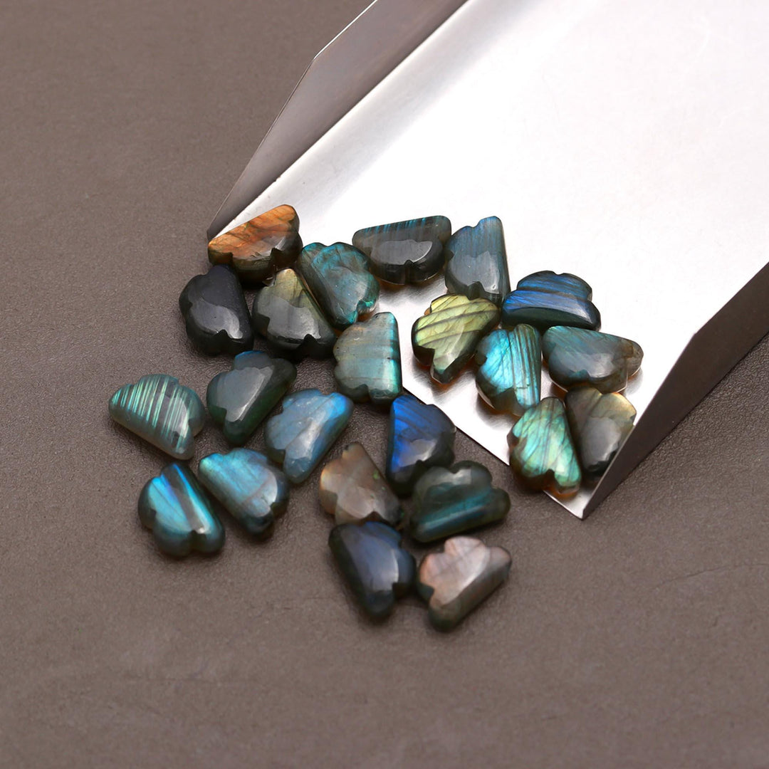 Natural Labradorite Smooth Cloud Briolette's, Flashy Labradorite Cloud Shape Beads, Hand Carved Cloud Charms, Craft Making Beads, 16X10 MM