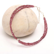 Beautiful Red Garnet Box Beads Bracelet, Handmade Faceted 2 MM Beads Bracelet, Bridesmaid Gift, Everyday Jewelry, Bracelet Gift for Her