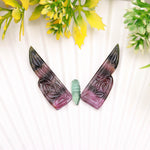 Load image into Gallery viewer, Hand Carved Watermelon Tourmaline Butterfly Cabochon: Gemstone Jewelry Making (39mm, Set of 3