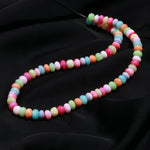 Load image into Gallery viewer, Colorful Multi Opal Smooth Rondelle Beads, Rainbow Opal Gemstone Beads, Dyed Opal Beads for Jewelry Making, 16 Inches, 7-9 MM