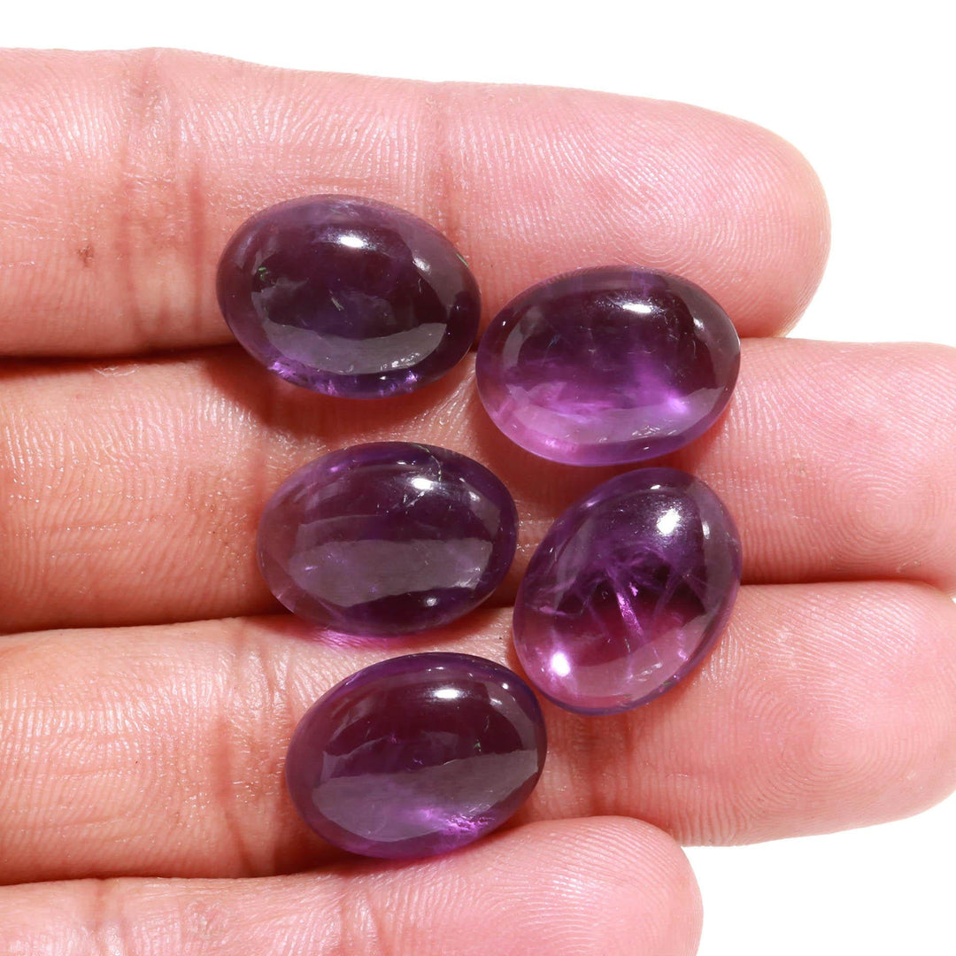 Natural Amethyst Oval Shape Beads, Amethyst Hand Carved Smooth Gemstone Beads, Loose Carving Beads, Oval Charms for Jewelry Making 12X16 MM