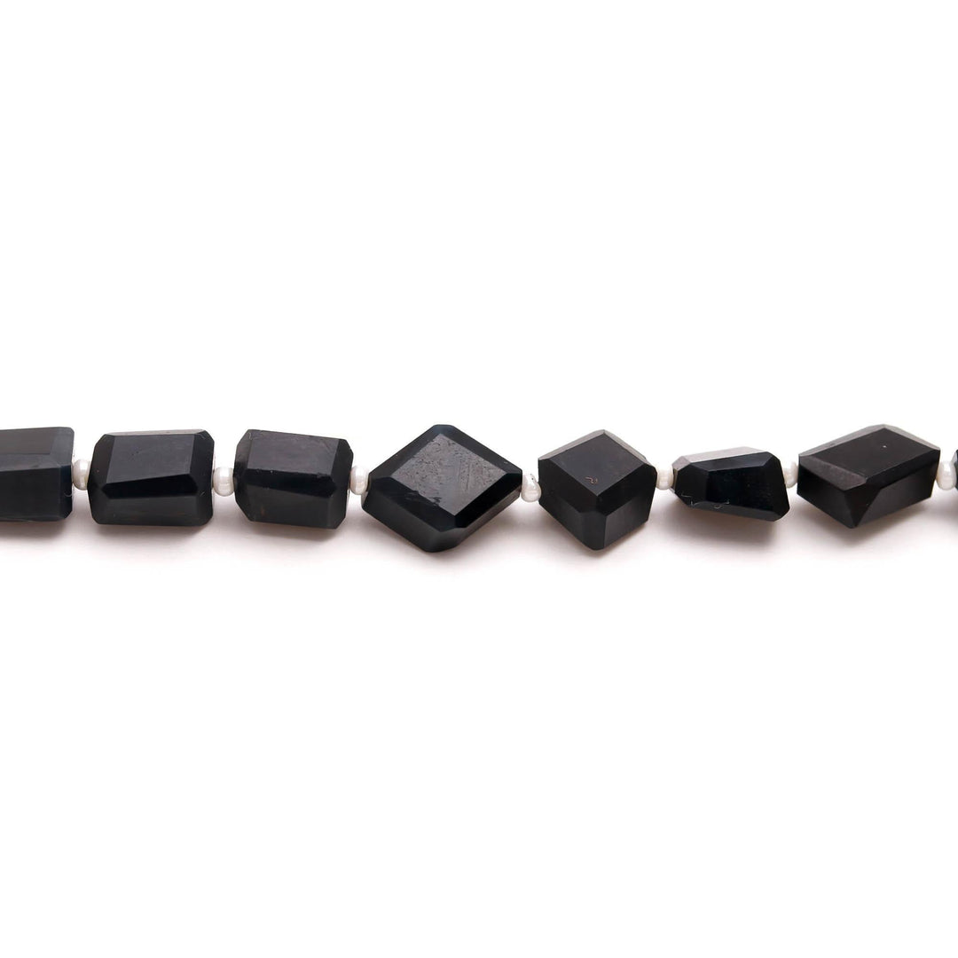AAA Black Tiger Eye Nuggets Shape Beads, Tumble Shape Gemstone Beads, 6X8-7-9MM, 8" Faceted Jewelry Making Loose Beads