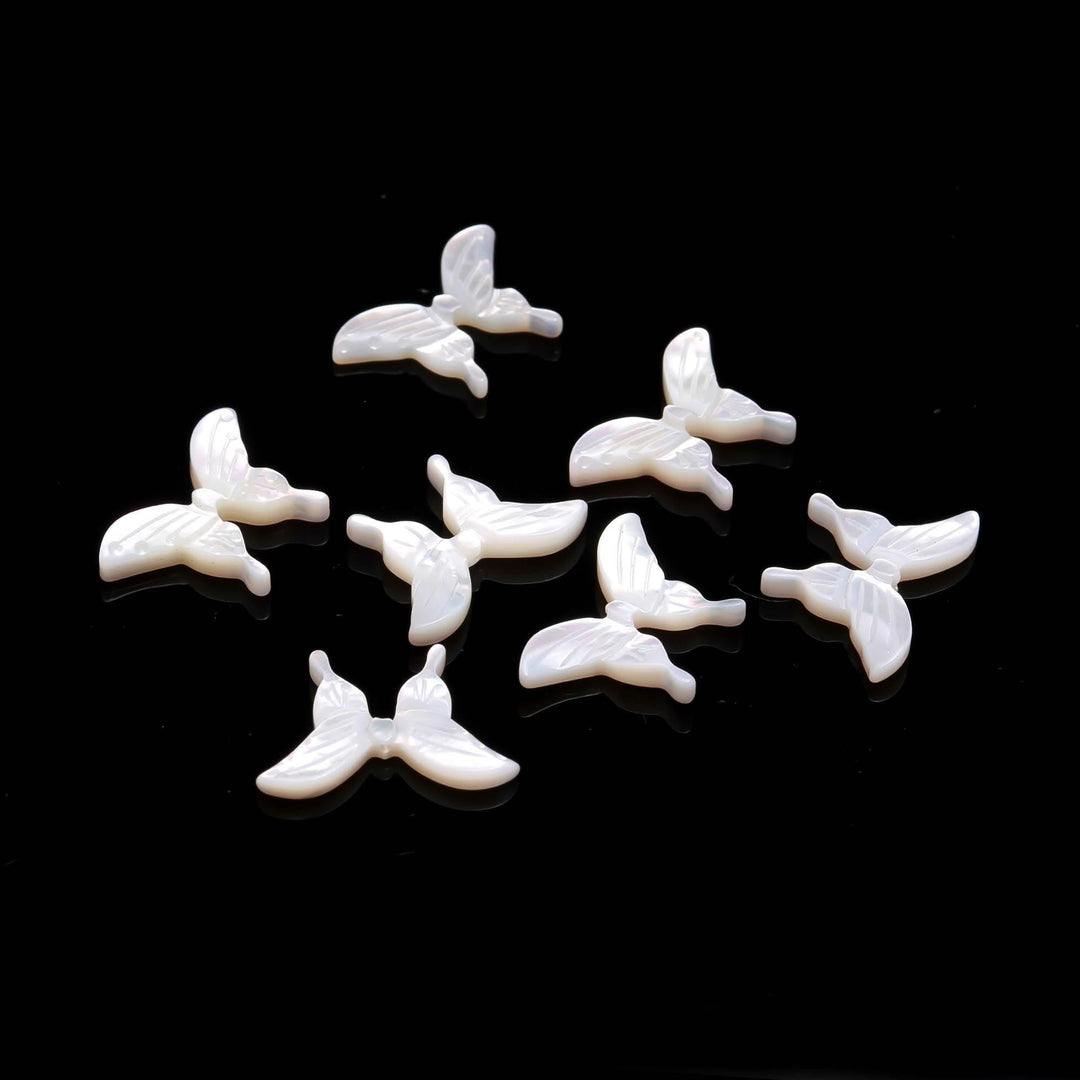 Carved Pearl Butterfly Shape Carvings, Natural Mother of Pearl Butterfly Shape Beads, Hand Carved Butterly Charms for Jewelry 13 MM 1 pc