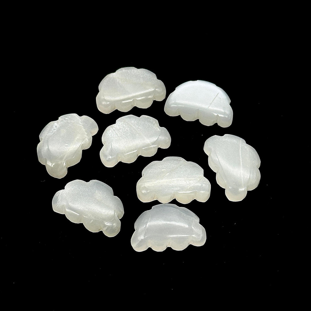 Natural White Moonstone Clouds Shape Beads, Flashy Moonstone Cloud Shape Stone, Smooth Gemstone For Jewlery 17X12 MM, Hand Carved Clouds
