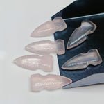Load image into Gallery viewer, Natural Rose Quartz Bullet Shape Carving Beads, 20X10 MM Hand Carved Bullet Shape Loose Gemstone Beads, Quartz Crystal Gemstones for Jewelry