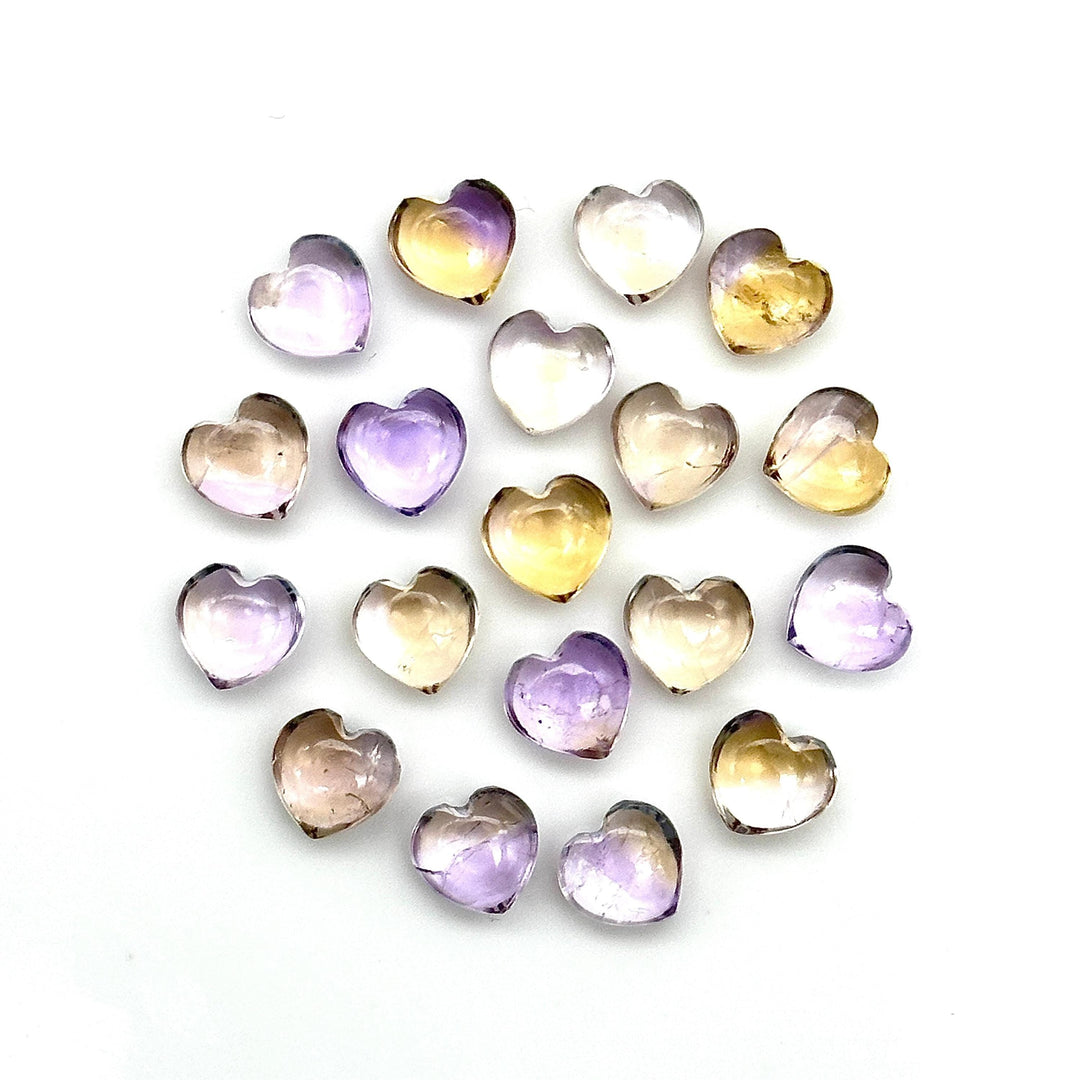 Natural Ametrine Heart Shape Briolette's, AAA Ametrine Smooth Heart Shape Beads, Hand Carved Gemstones, Jewelry Making Wholesale Beads 8 MM