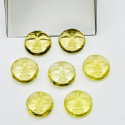 1, 2,3,4,5 Pcs 100% Natural lemon quartz round face Carving, Hand carved face shape fancy Gemstone, carved Gemstone for jewelry Making,15mm
