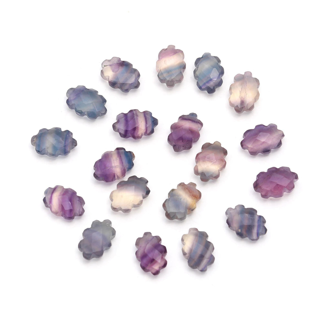Multi Fluorite Clouds Shape Beads, Rainbow Fluorite Faceted Cloud Beads, Carved Cloud Gemstone Charms, 12 MM, Loose Carved Briolettes