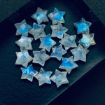 Load image into Gallery viewer, Natural Rainbow Moonstone Star Beads, Blue Flashy Carved Star Shape Briolette's, 10 MM Faceted Star Shape Charms, Loose Star Beads Crystal