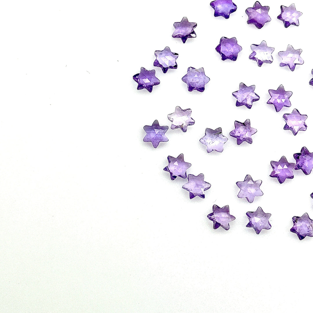 Tiny Natural Pink Amethyst Stars, Pink Amethyst Star Shape Beads, 6 MM Star Shape Gemstone for Jewlery & Cafts, 6 Sides Carving Star Beads