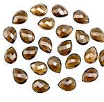 Load image into Gallery viewer, Natural Smokey Quartz Pear Shape Beads, AAA+ Quality Faceted Teardrop Bead, 9X12 MM Briolette Beads, Matched Pairs, Jewelry Making Beads