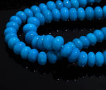 Load image into Gallery viewer, Dark Blue Opal Smooth Rondelle Beads, Blue Color Opal Beads for Jewelry Making, Wholesale Loose Opal Beads, 8 MM Blue Opal for Craft Making