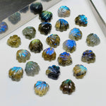 Load image into Gallery viewer, 2,3,4,5 Pcs Natural Labradorite Hand Carved Fancy Shape, Carved Fancy Shape Gemstone For Jewellery, Fancy Shape Gemstone, 10 mm