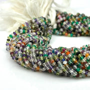 Natural Multi Gemstone Faceted Rondelle Beads, 3 MM Multi Gemstone Beads, 13 Inches Multicolor Rondelle Shape Loose Beads Strand for Jewelry