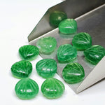 Load image into Gallery viewer, Natural Green Strawberry Shell Shape Beads, 12 MM Hand Carved Sea Shell Beads For Jewelry Making, Shell Gemstone Charms, Green Shell Charms