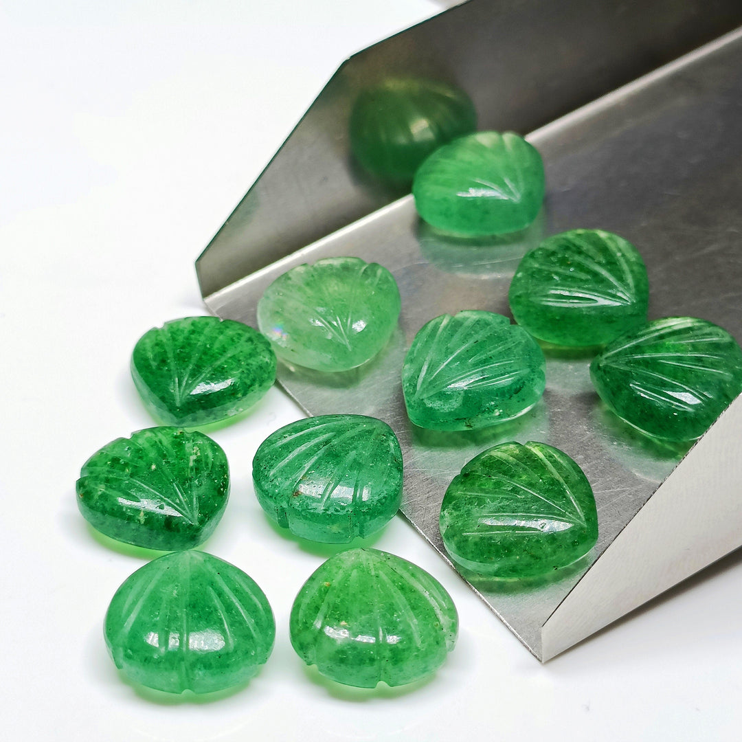 Natural Green Strawberry Shell Shape Beads, 12 MM Hand Carved Sea Shell Beads For Jewelry Making, Shell Gemstone Charms, Green Shell Charms