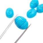 Load image into Gallery viewer, Blue Turquoise Scarab Carved Gemstone, Turquoise Scarab Carving Beads, Insect Beads, 16X12 MM, Home Decor Crystals, Reiki Healing