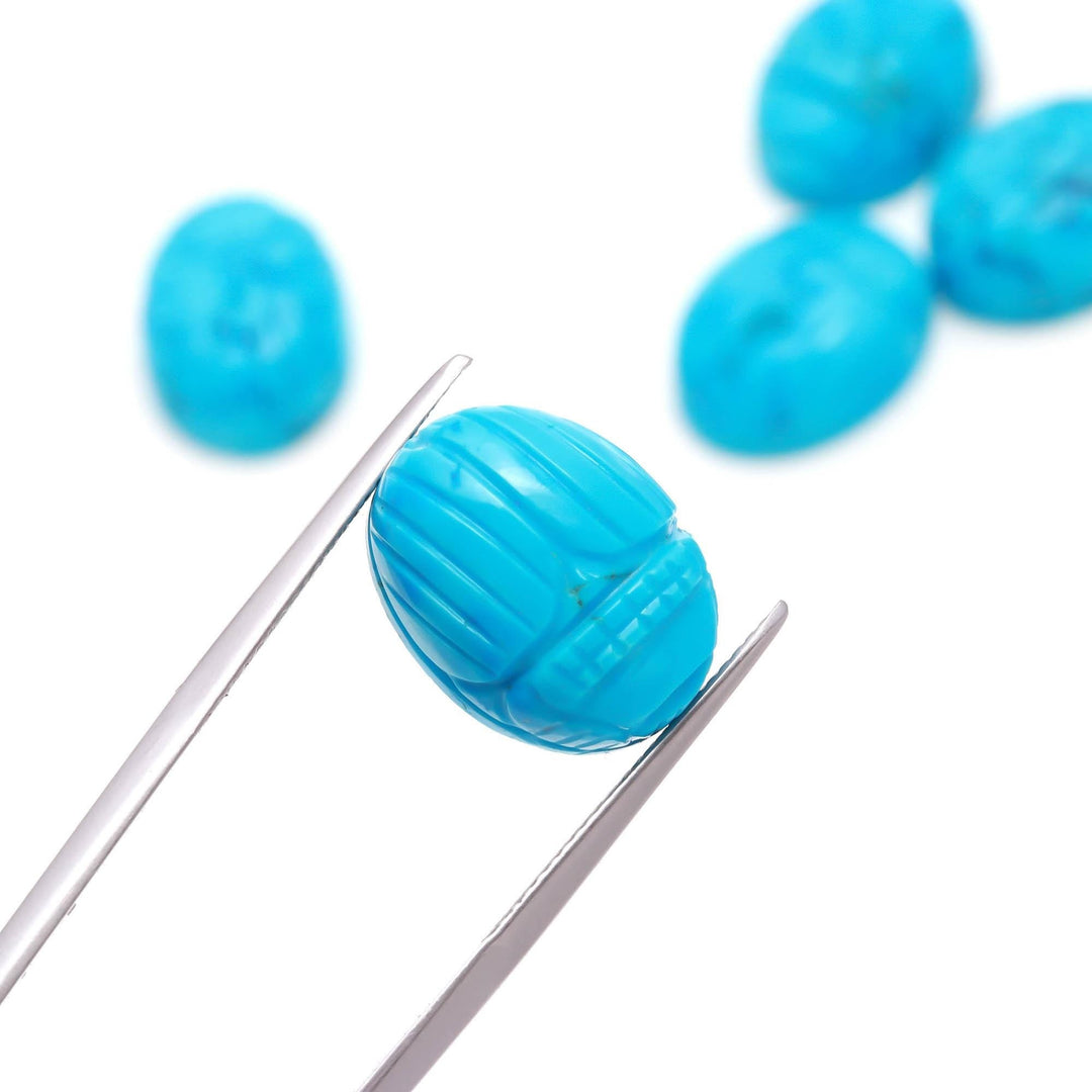 Blue Turquoise Scarab Carved Gemstone, Turquoise Scarab Carving Beads, Insect Beads, 16X12 MM, Home Decor Crystals, Reiki Healing