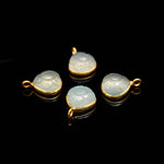 Load image into Gallery viewer, Aqua Chalcedony Flower Pendant 17mm, 925 sterling Silver Gold Plated Heart Shape Charm Pendant For Making Jewelry