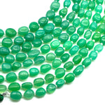 Load image into Gallery viewer, Natural Chrysoprase Nuggets Shape Beads, Green Chryso Chalcedony Tumble Shape Gemstone Beads, 6X8-7-9MM, 8" Smooth Jewelry Making Loose Bead