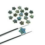 Load image into Gallery viewer, AAA+ Flashy Labradorite Carved Star Shape Gemstone, Hand Carved Labradorite Star Charm For Jewelry Making, 10 MM Flower Carved Stars Beads