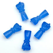 Amazing Blue Chalcedony Hand Shape Carving, Handmade Punch Shape Stone, 27 MM Loose Hand Fist Charm For Jewelry Making, Hamsa Charms Beads