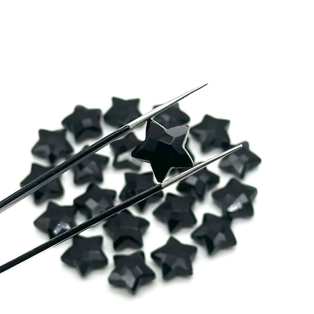 Natural Black Onyx Star Shape Briolettes, Carved Star Shape Beads, Black Onyx Faceted Star Charms, Wholesale Loose Beads for Jewelry, 12 MM