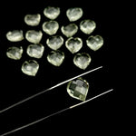 Load image into Gallery viewer, Faceted Green Amethyst Heart Shape Beads, Natural Green Amethyst Hand Carved Heart Charms for Jewelry Making, Heart Shape Briolette's, 13 MM