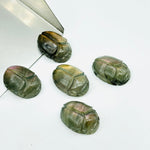 Load image into Gallery viewer, 2,3,4,5,6 pcs Natural Labradorite Scarab Face Carved Gemstone, Fancy Shape Scarab Carving, Hand Carved loose Gemstone for Jewelry 16X12
