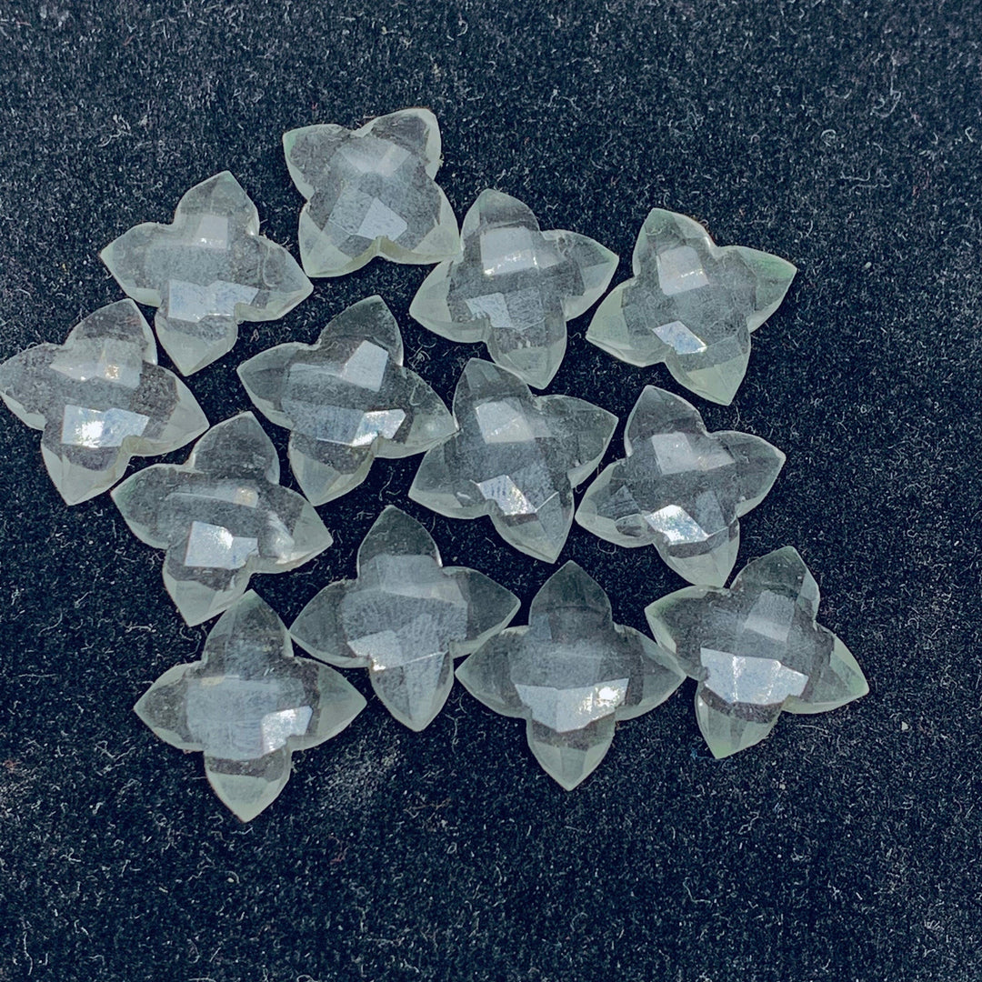2,3,4,5 Pcs Natural Crystal Quartz Carved Flower Shape Gemstone - 12 mm Clear Crystal Quartz Handmade Flowers Shape Fancy Carving