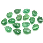 Load image into Gallery viewer, AAA+ Green Strawberry Pear Beads: Faceted Briolette Gemstone Pair (9x12 mm)