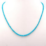 Load image into Gallery viewer, Natural Neon Apatite Beaded Necklace, Faceted Apatite Gemstone Necklace, Silver Jewelry, Handmade Yoga &amp; Meditation Necklace, Gift for Wife