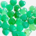Load image into Gallery viewer, 2,5,6,7,8,9,10 pcs Natural Chrysoprase Faceted  Carved Heart Shape Briolettes, Carved Heart Shape Gemstone For Jewellery, Heart Shape 10mm