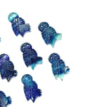 Load image into Gallery viewer, Carved Multi Fluorite Owl Shape Gemstones, Hand Carved Owl Shape Gemstone, Natural Fluorite Owl Shape Charms, 20 MM Bird Charm Carvings