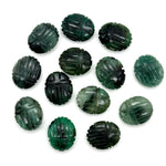 Load image into Gallery viewer, AAA Emerald Scarab Shape Briolettes, Natural Emerald Sracab Carving Beads, Beetle Shape Hand Carved Stones, 12X10 MM Insect Beads