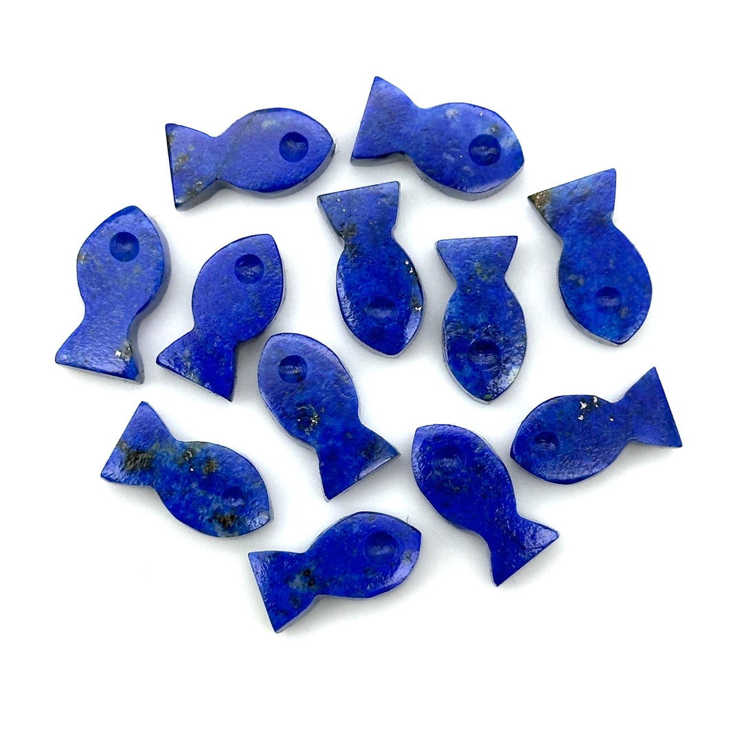 Natural Tiny Lapis Lazuli Fish Charm, Fish Shape Carved Gemstone, 7X14 MM Loose Gemstone Fishes, Healing Energy Fish Charms for Jewelry