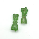 Load image into Gallery viewer, Natural Green Aventurine Hand Shape Carving, Aventurine Punch Shape Stone, 27 MM Loose Hand Fist Charm For Jewelry Making, Hamsa Charms