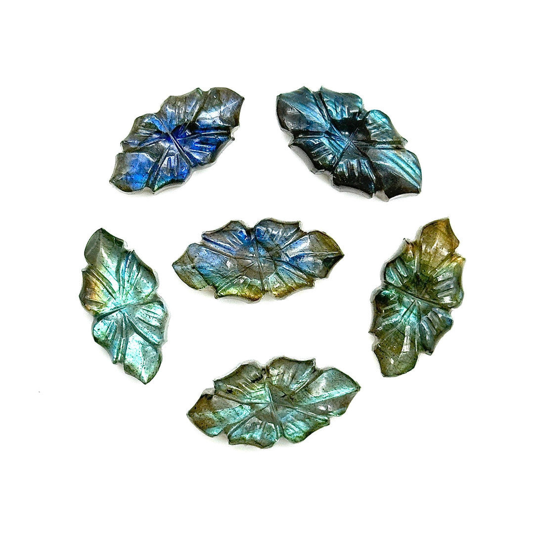 Natural Labradorite Floral Marquise Gemstone, Labradorite Hand Carved Beads, Jewelry Making Fancy Carving, Loose Gemstones 20 MM