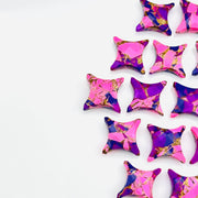 Unique Purple & Pink Turquoise Ninja Star Shape Beads, Carving Beads, Mohave Turquoise Gemstone Beads, 11X15 MM Jewelry Making Charms Beads