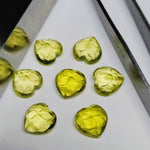 Load image into Gallery viewer, 2,6,7,8,9,10 Pcs Natural Lemon Quartz Heart Shape Carving, Hand Carved Gemstone, Heart Shape Gemstone, Carved Gemstone, 10 mm