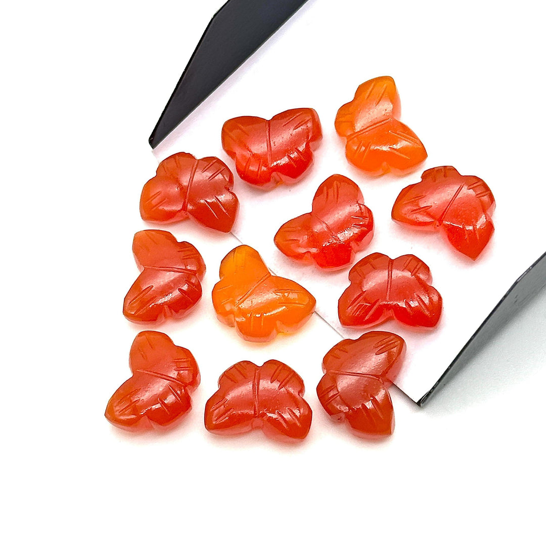 Superb Carnelian Butterfly Shape Beads, AAA Carnelian Hand Carved Butterfly Briolettes, Gemstone Carvings, 13 MM Mini Loose Butterfly Charms