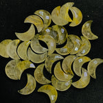 Load image into Gallery viewer, Natural Golden Rutile Faceted Carved Moon Shape Briolette's, AAA Golden Rutile Crescent Moon Shape Beads for Jewelry Making, 17 MM