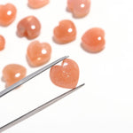 Load image into Gallery viewer, Natural Peach Moonstone Heart Shape Briolette's, AAA Moonstone Smooth Heart Shape Beads, Gemstone Carved Charm for Jewelry Making 12 MM
