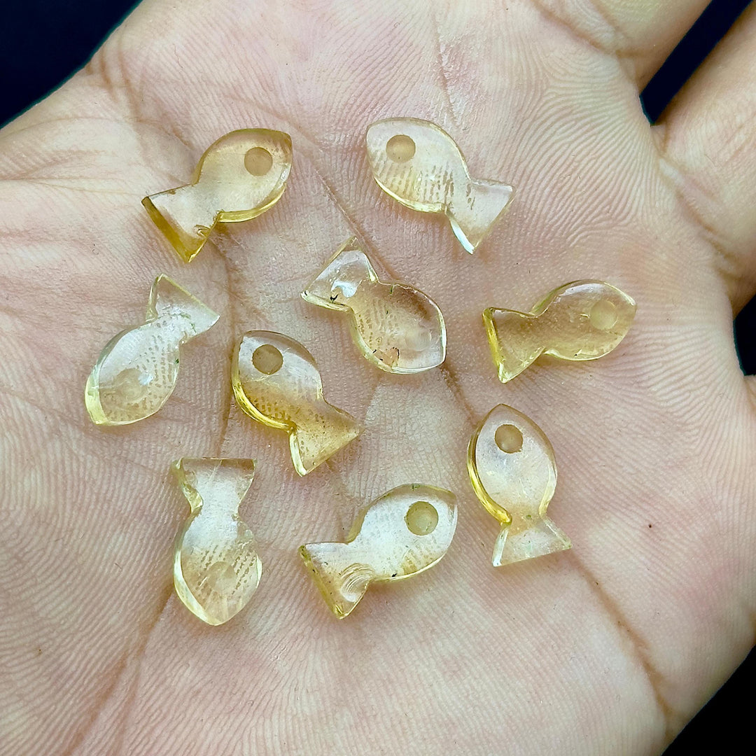 Natural Citrine Fish Shape Stone, AAA Citrine Fish Shape Carved Gemstone, 14 MM Loose Gemstone Fishes, Healing Fish Charms for Jewelry